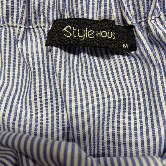 Style House Embroidery Off shoulder Blue top Size Medium NWOT - Picture 6 of 7